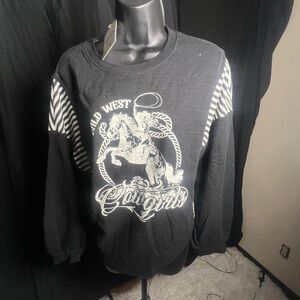 Very J Black and White Wild West Sweater